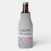 Glitter Verjaardag Flesjeskoeler (Fles Voorkant)