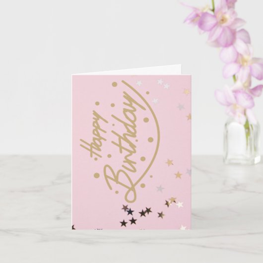 Glitter Verjaardag Kaart voor haar (Orchidee)