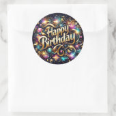 Glitter Verjaardag sticker : happy birthday (Tas)