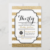 Glitter Verjaardag Uitnodiging, 30e Verjaardag, 5  Kaart (Voorkant)