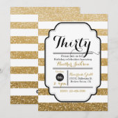 Glitter Verjaardag Uitnodiging, 30e Verjaardag, 5  Kaart (Voorkant / Achterkant)