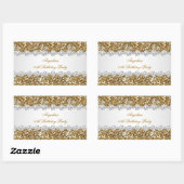 Glitter Verjaardagsfeest Gouden Diamant Trim Alle  Rechthoekige Sticker (Vel)
