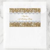 Glitter Verjaardagsfeest Gouden Diamant Trim Alle  Rechthoekige Sticker (Tas)