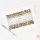 Glitter Verjaardagsfeest Gouden Diamant Trim Alle  Rechthoekige Sticker (Envelop)