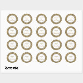Glitter Verjaardagsfeest Gouden Diamant Trim Alle  Ronde Sticker (Vel)