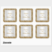Glitter Verjaardagsfeest Gouden Diamant Trim Alle  Vierkante Sticker (Vel)