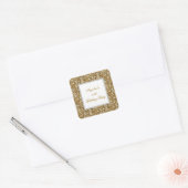 Glitter Verjaardagsfeest Gouden Diamant Trim Alle  Vierkante Sticker (Envelop)