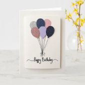 Glitter Verjaardagskaart Kaart (Gele Bloem)