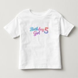 Glitter Verjaardagsmeisje 5 Kids T-Shirt