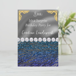 Glitter Verrassing Verjaardag Blauw Violet Zebra P Kaart