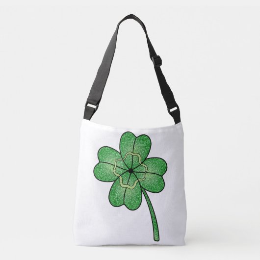 Glitter Vierbladige Klaver Crossbody Tas (Voorkant)