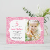 Glitter Vijfde uitnodiging van de Dag (Staand voorkant)