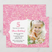 Glitter Vijfde uitnodiging van de Dag (Voorkant / Achterkant)