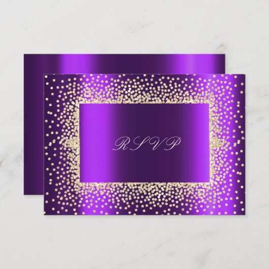 Glitter Violet Amethist Gold RSVP Krystal (Voorkant / Achterkant)