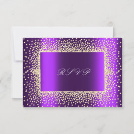 Glitter Violet Amethist Gold RSVP Krystal Kaartje