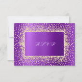 Glitter Violet Amethyst Gold RSVP Krystal A Kaartje (Voorkant)