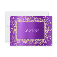 Glitter Violet Amethyst Gold RSVP Krystal A