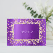Glitter Violet Amethyst Gold RSVP Krystal A Kaartje (Staand voorkant)