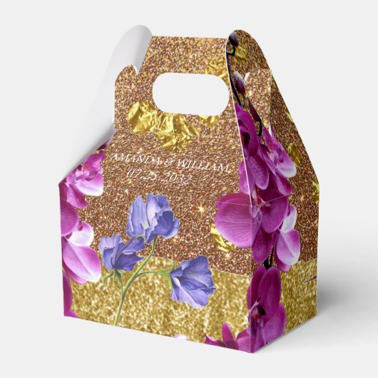 Glitter Violets Moderne Weddenbox Bedankdoosjes (Voorkant Zijde)