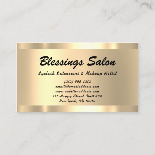 Glitter VIP Gold Lijst Event Planner Luminous Busi Visitekaartje (Achterkant)