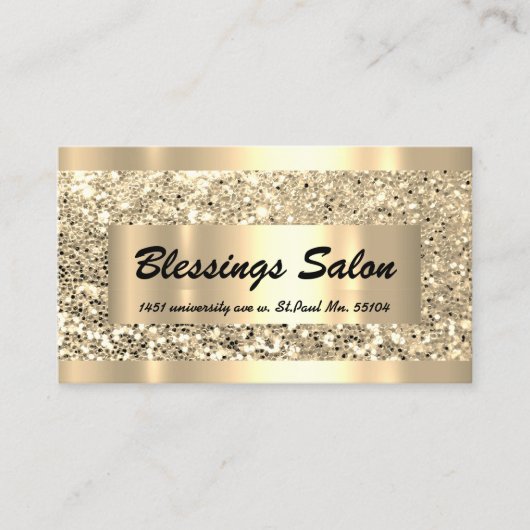 Glitter VIP Gold Lijst Event Planner Luminous Busi Visitekaartje (Voorkant)
