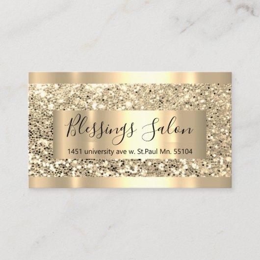 Glitter VIP Gold Lijst Event Planner Luminous Busi Visitekaartje (Voorkant)