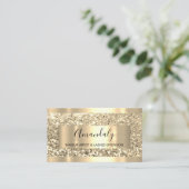 Glitter VIP Gold Lijst Roze Matig Licht Visitekaartje (Staand voorkant)