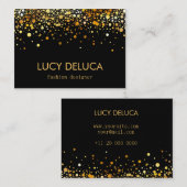 Glitter-Visitekaartje voor gouden en zwarte feotol Visitekaartje (Voorkant / Achterkant)