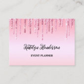 Glitter-Visitekaartje voor persoonlijk roze druppe Visitekaartje (Voorkant)