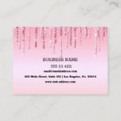 Glitter-Visitekaartje voor persoonlijk roze druppe Visitekaartje (Achterkant)