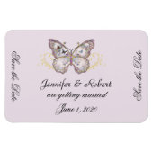 Glitter Vlinder Lavendel Bruiloft Save the Date Magneet (Horizontaal)