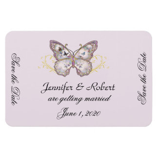 Glitter Vlinder Lavendel Bruiloft Save the Date Magneet