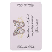 Glitter Vlinder Lavendel Bruiloft Save the Date Magneet (Verticaal)
