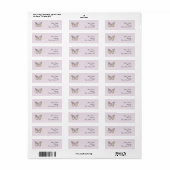 Glitter Vlinder op Lavendel Etiket (Full Sheet)