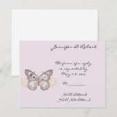 Glitter vlinder op lavendel reactie Kaart (Voorkant / Achterkant)
