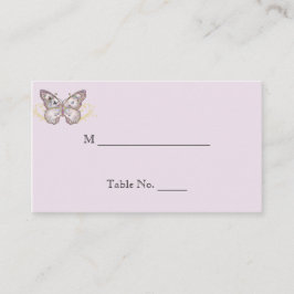 Glitter vlinder op lavendel trouwplaats kaarten plaatskaartje