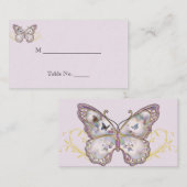 Glitter vlinder op lavendel trouwplaats kaarten plaatskaartje (Voorkant / Achterkant)