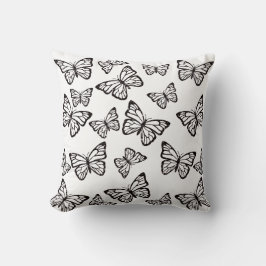 Glitter Vlinder Zwart en Wit Decoratie Worpdekens Kussen