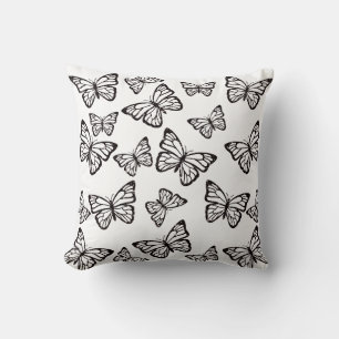 Glitter Vlinder Zwart en Wit Decoratie Worpdekens Kussen