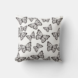 Glitter Vlinder Zwart en Wit Decoratie Worpdekens Kussen
