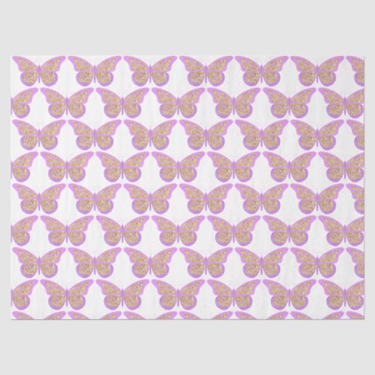 Glitter Vlinders Serie Design 7 Tissuepapier (Voorkant)