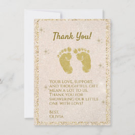 Glitter Voetafdruk Baby Boy Bedankt Card