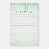 Glitter voor gepersonaliseerd groen opdrijven post-it® notes (Voorkant)