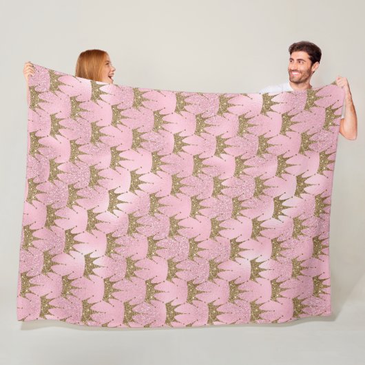 Glitter voor goud en roze fleece deken (In situ)