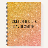 Glitter voor goud en roze notitieboek (Voorkant)