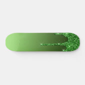Glitter voor groene druppels persoonlijk skateboard (Horizontaal)