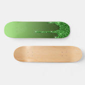 Glitter voor groene druppels persoonlijk skateboard (Horizontaal)