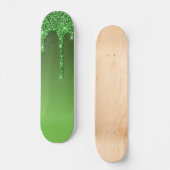 Glitter voor groene druppels persoonlijk skateboard (Voorkant)