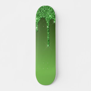 Glitter voor groene druppels persoonlijk skateboard