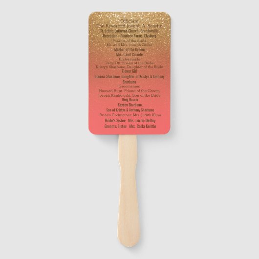 Glitter voor koraal en goud - Programma Handwaaier (Achterkant)